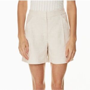 Aritzia Wilfred Linen Blend Pleated Shorts - Size 10